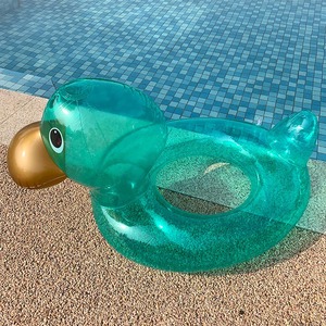 Anillo de natación inflable de pato Rosa colorido para niños con logotipo personalizado Anillo de flotador de tubo de PVC para asiento de natación de piscina para niños - Product Image 4