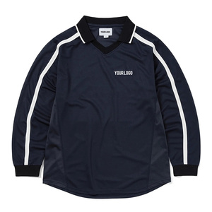 Camiseta Deportiva Unisex Healy Roja de Manga Larga con Cuello en V, Secado Rápido, Nailon, para Adultos, Diseño Deportivo con Logotipo Estampado en la Parte Delantera - Product Image 3