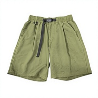 Herren Sportliche Taktische Shorts mit Reißverschluss, Gewebtes Material, Knitterfrei, Atmungsaktiv, Mittlere Taillenhöhe, Trendiges Grün, Outdoor-Shorts, Lässig, 100% Polyester