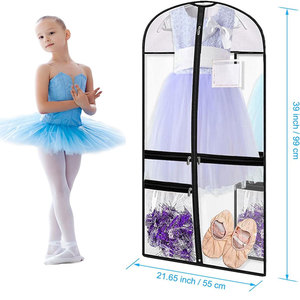 Bolsa Transparente <span class=keywords><strong>de</strong></span> PVC para Disfraces <span class=keywords><strong>de</strong></span> Baile Infantiles con Panel Superior <span class=keywords><strong>de</strong></span> Oxford 210D, 4 Bolsillos con Cremallera, Ranura para Tarjetas <span class=keywords><strong>de</strong></span> Identificación, 38.9x21.65 pulgadas - Product Image 2
