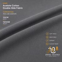 Tissu double tricoté 70% coton 30% acétate, tissu respirant pour chemisiers et robes pour femmes