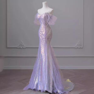 2025 nuevo vestido de novia de sirena francesa de lujo para novia Satén de gama alta pequeño vestido principal romántico <span class=keywords><strong>corazón</strong></span> cariño encaje - Product Image 1