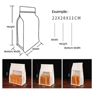 Environmentally Friendly Brown and White Kraft Paper Bag with Reusable Iron Wire Sealing for Toast Kraft Paper Bag With Window - Product Image 4