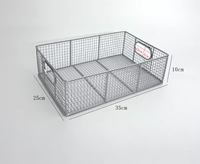 Panier en treillis métallique en acier inoxydable 304 avec poignée fixe, panier de rangement durable pour la cuisine et l'organisation de la maison