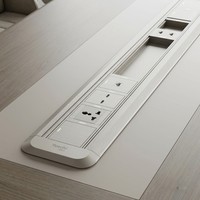Table de réunion de direction en panneau de particules E1 avec texture 3D et processus de succion, bureau de conférence moderne pour salle de réunion