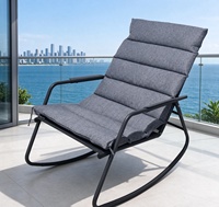 Fauteuil à bascule moderne UPLION pour patio avec coussin moelleux, chaise de jardin en métal, mobilier d'extérieur en gros