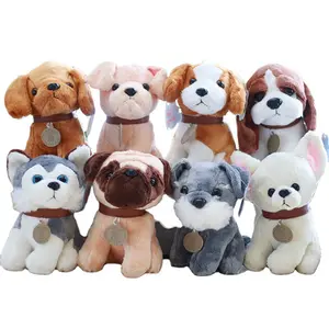 Wholesale Cute Vivid Plush Toy Dog Stuffed Toy Realistic Puppy Lifelike Animal Husky Dog Toy Dog for Kids Soft Electric CN;ANH