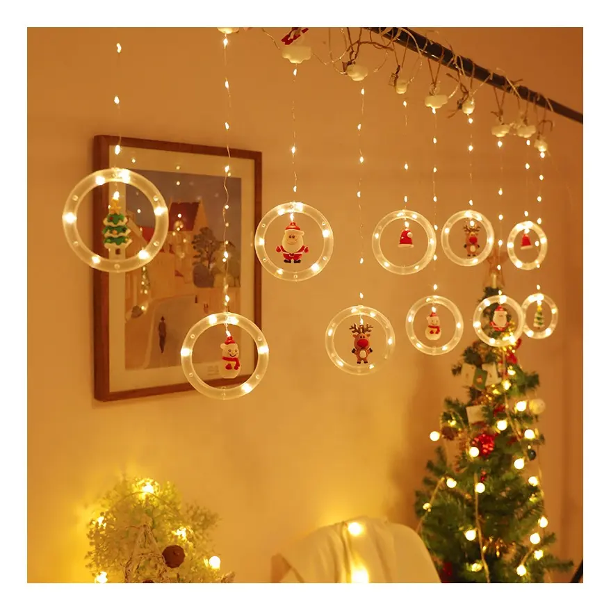 HYXL-Lámpara decorativa de hadas de Papá Noel para interiores, luces de iluminación para interiores, bares y cafés, para Navidad y vacaciones