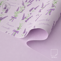 Papier d'emballage de fleurs de lavande de haute qualité, film BOPP mat imperméable, style provençal, emballage floral pour l'emballage de bouquets