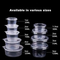 Gobelets en plastique scellés à la soja - Contenants jetables écologiques de 1 à 8 oz pour le contrôle des portions de ketchup, de mayonnaise, de sirop dans les services de restauration