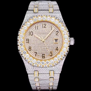 Montre de plongée en quartz de luxe personnalisée, style unisexe, mode, moissanite VVS, bracelet en acier inoxydable, étanche à 100 bars - Product Image 5