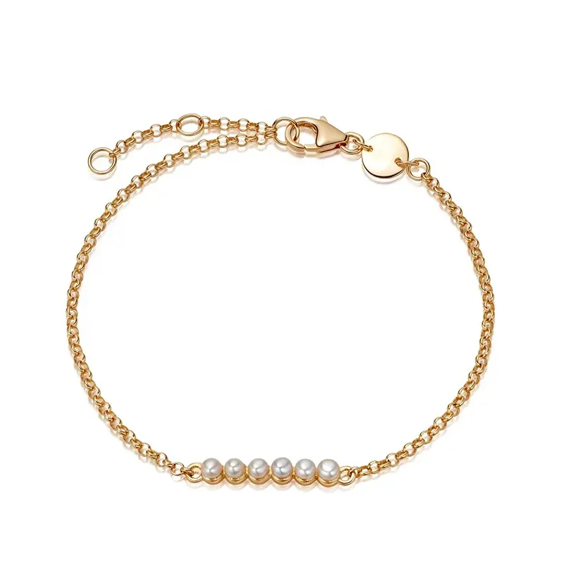 Milskye vintage elegant 925 silver freshwater pearl charm bracelet for women bridal jewelry