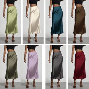 <span class=keywords><strong>Jupe</strong></span> élégante en satin perlé, style européen et américain, taille empire, infroissable, pour femmes, vente en gros - Product Image 3