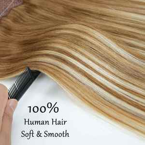 Extensiones de Cabello con Alambre Invisible de Nueva Llegada, con Clips Removibles de Velcro, Extensiones de Cabello con Alambre Listas para Usar, Cabello 100% Remy, Cabello Halo - Product Image 3