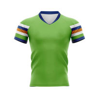 2026 Grosir Kaos Olahraga Pria Dewasa Custom Heat-Transfer Seragam Rugby Bernapas Bermotif Lengan Pendek 100% Musim Panas