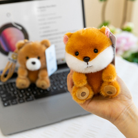 Boneka Hewan Hutan Mini Lembut Lucu, Gantungan Ransel Rubah Duduk, Gantungan Kunci Boneka Mesin Cakar, Hadiah