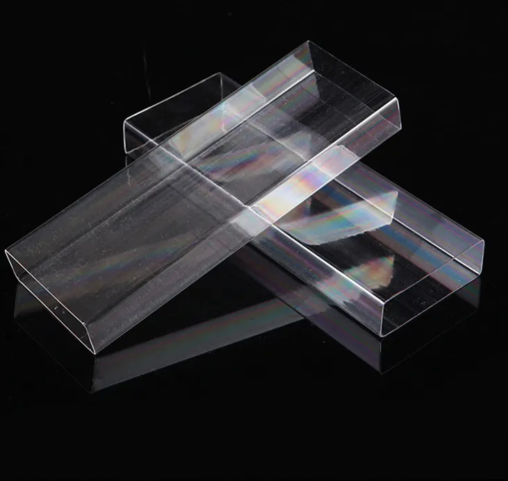 Jufeng tubo acrílico retangular transparente personalizado, tubo de plástico transparente retangular pmma