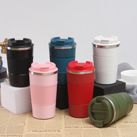 Gobelet isotherme à double paroi en acier inoxydable personnalisé, portable, réutilisable, pour le voyage, avec couvercle, 380 ml, 510 ml, cadeau