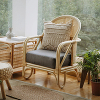 Ensemble de canapés en rotin naturel durable, fauteuil de détente individuel pour salon