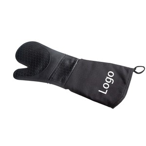 Gants de cuisine en silicone résistants à la chaleur, longs de 26,5 cm, avec doublure en coton, lavables au lave-vaisselle, pour la cuisson, la pâtisserie et la grillade - Product Image 2