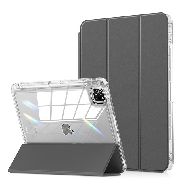 Leather Tablet Case for iPad Air 5th/4th Gen iPad Pro 11 2022-2020 Clear Hard Back Cover Stand Auto-sleep Magnetic Function