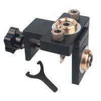 Gabarit de goujon réglable 3 en 1 Gabarit de trou de poche pour le travail du bois avec foret 8/15mm pour guide de perçage Localisateur Outils de perforation