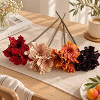 Bunga Amaryllis Buatan PU Multi-Kepala Ukuran Besar 70CM, Tangkai Panjang, Dekorasi Bunga Realistis