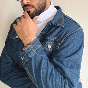 2025 Venta al por mayor Chaqueta de mezclilla para hombres con piel en el interior Chaqueta de mezclilla informal cortavientos para hombres a bajo precio - Product Image 3