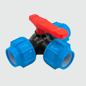 Lotush three way ball valve garden hose quick connector industrial pipe fittings