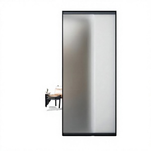 Kit per Porta Scorrevole Moderna con Apertura Laterale, Binario Nascosto in Alluminio e Vetro, Ferramenta per Porta Fantasma, Superficie Rifinita - Product Image 4