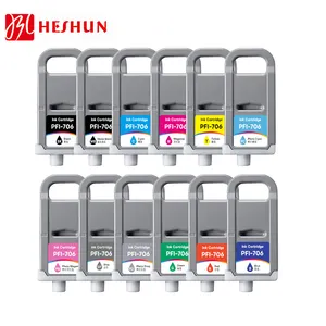 Heshun ตลับหมึกระดับพรีเมี่ยม PFI706 PFI-706สามารถใช้ได้กับ706 PFI iPF8400ของแคนนอน/9400/8100/9100/8310/8410/9410