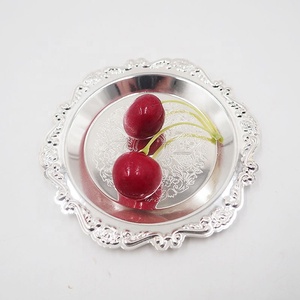 Bandeja <span class=keywords><strong>de</strong></span> metal decorativa para servir pasteles, plato <span class=keywords><strong>de</strong></span> fruta, suministros para fiestas, restaurante en casa, chapado en oro y plata europeo - Product Image 5