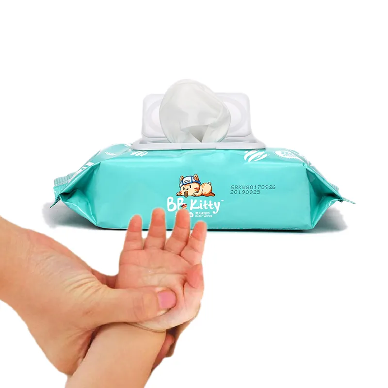 BB Kitty Tissu Non Tisse Wet Wiepes Desechables Tissue OEM De Agua Custom Sensitive Sanitary Baby Wipes for Baby and Kids