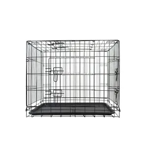 Alambre de acero negro clásico de venta directa de fábrica con múltiples tamaños disponibles para jaulas plegables para mascotas, adecuado para perros y gatos