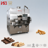 Machine à gaufrettes entièrement automatique HG, ligne de production complète de gaufrettes avec système de glaçage au chocolat, certifiée CE