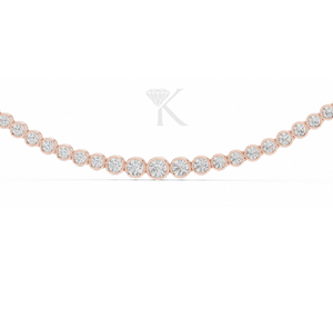 Collier tennis serti de diamants en or massif 14 carats, ras-de-cou moderne en or 14K avec diamants de laboratoire ronds, bijoux fins - Product Image 5