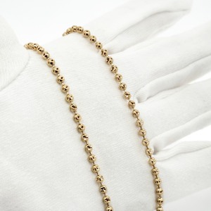 Collar de Cadena de Bolas Stella de Oro Sólido de 18K con Cuentas de Corte Diamante, Joyería Fina para Mujer, Resistente al Deslustre, Hipoalergénico - Product Image 3