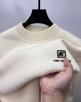 Neuer Farbblock-Pullover mit Revers für den Winter, Business-Casual, Atmungsaktiv und Bequem, Herren-Langarmshirt, Modisch und Vielseitig