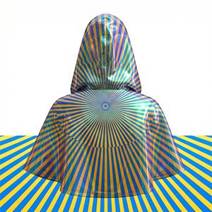 Cape à capuche réactive aux UV, brillante, métallique, holographique, pour adulte, pour fêtes, clubs, cosplay, carnaval, déguisements de diable - Product Image 6