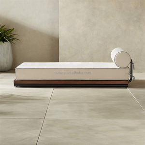 سرير استلقاء خارجي للفنادق والحدائق من الخشب الصلب مقاوم للماء، كرسي استرخاء لحمام السباحة، سرير شمس للحديقة والفناء، كراسي استلقاء لحمام السباحة - Product Image 3