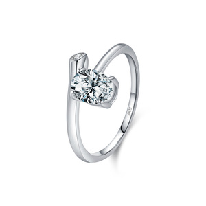 S925 <b>Silver</b> Classic Engagement <b>emerald</b> cut diamond <b>Ring</b> Round Brilliant Cut Diamond Prong Setting Women's Jewelry - Product Image 1