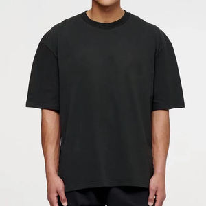 T-shirt ample en coton lourd 180 g/m², design OEM, tailles grandes, fabricant de chemises pour hommes, épaules tombantes, t-shirt uni surdimensionné - Product Image 1