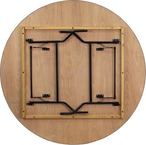 Bàn ăn gấp gỗ nguyên khối chắc chắn, dùng cho sự kiện, đám cưới, ngoài trời, nhà hàng, kích thước 5 foot (152cm) - Product Image 4