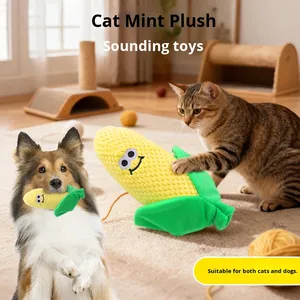 Jouet à mâcher pour chien en peluche en forme de tige de maïs épluchée, mignon et couineur, jouet à mâcher pour chat à la menthe pour le nettoyage des dents, jouet pour animaux de compagnie résistant aux morsures pour l'auto-entretenissement - Product Image 1