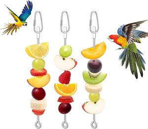 Eco-Friendly Hanging Stainless Steel <strong>Bird</strong> Parrot Forager Skewer <strong>Food</strong> Holder Toy Fork for Feeding Corn Apple <strong>Fruit</strong> <strong>Bird</strong> Supplies - Product Image 1