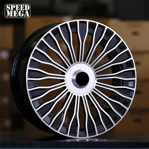 Jante en alliage multi-rayons SPEED MEGA, noir brillant avec face usinée, monobloc moulé pour l'amélioration des voitures particulières - Product Image 1