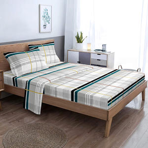 Draps de lit plats en microfibre de polyester imprimés modernes, taille complète, 3 pièces, non toxiques &amp;   Ensemble de taies d'oreiller 1800TC certifié OEKO-TEX - Product Image 6