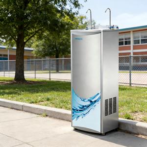 Dispensador de <span class=keywords><strong>Agua</strong></span> Fría y Caliente Eléctrico Independiente de Acero Inoxidable para Exteriores con Tanque Frío de 5L y Filtro - Product Image 1