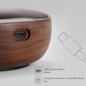 Báscula Digital de Cocina de 2 kg y 0,1 g de Precisión, con Carga USB Tipo C, Compacta, Portátil, Moderna, con Cuerpo de Madera de Nogal, Apta para Alimentos - Product Image 3