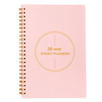 Agenda 2026 A5 avec spirale, 52 semaines, planificateur quotidien de 30 minutes, couverture souple en PP, reliure à chevalet, carnet de notes